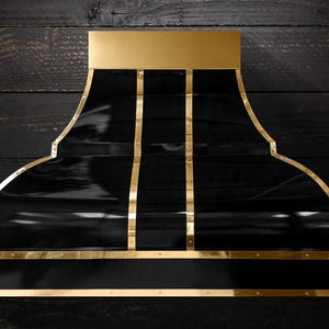 Black & Brass Kitchen Range Hood - Custom Luxury Vent