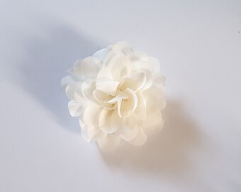 Large Ivory Dahlia Flower Hair Clip Rose Big Rockabilly 1950s Bridesmaid 5229