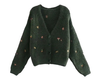 forest green cardigan