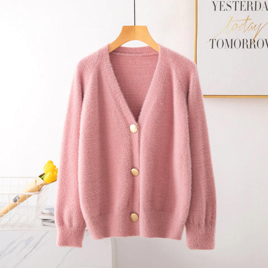 Wool Sweater Cardigan Long Sleeve Outwear | Etsy