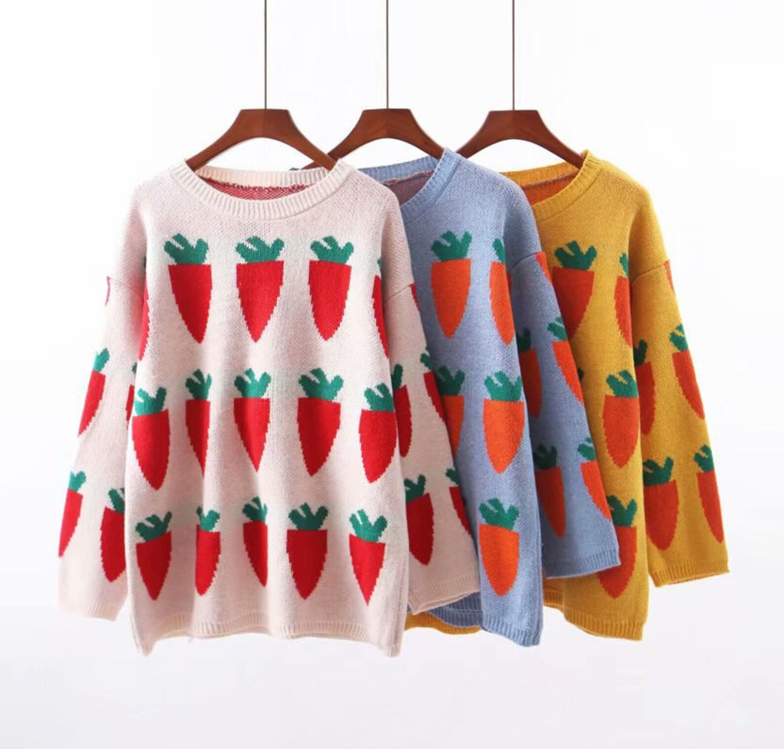 Carrot Sweater Jumper Long Sleeve Outwear Etsy