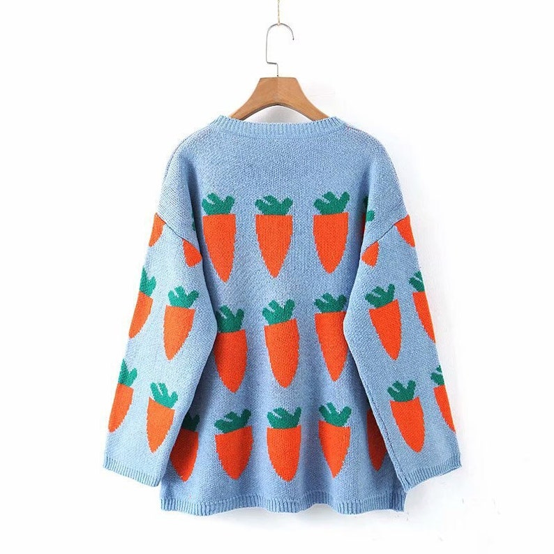 Carrot Sweater Jumper Long Sleeve Outwear Etsy
