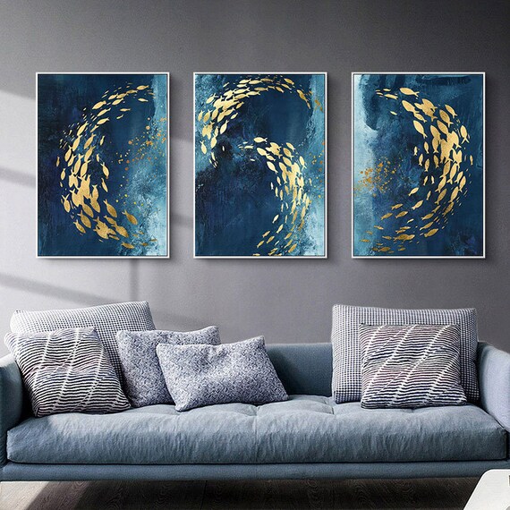 Set of 3 Minimalist Abstract Wall Poster Canvas Art Print Painting Contemporary Art Decoration