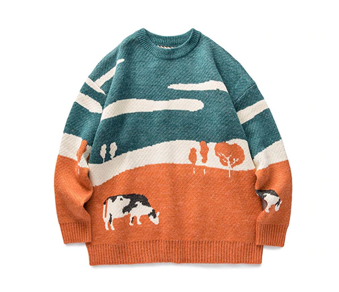 Cow UNISEX Sweater Jumper Long Sleeve Outwear | Etsy