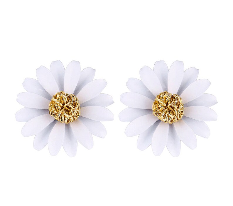 Clay Daisy Flower Stud Earrings Fashion Jewelry