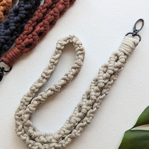 Macrame Lanyard - Diamond Keychain Lanyard - ID badge and Key Lanyard