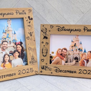 Personalised Disneyland Paris or Disney World Orlando Photo Frame: Engraved Keepsake Gift - Fits 4"x6" or 5"x7" Photo image 2