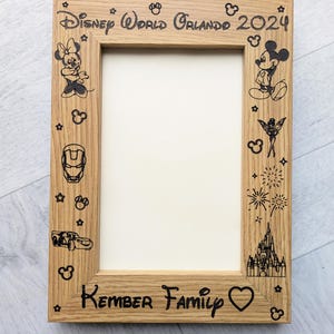 Personalised Disneyland Paris or Disney World Orlando Photo Frame: Engraved Keepsake Gift - Fits 4"x6" or 5"x7" Photo image 16