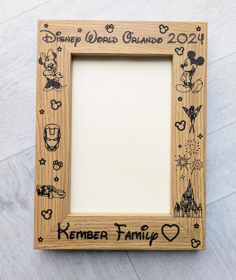 Personalised Disneyland Paris or Disney World Orlando Photo Frame: Engraved Keepsake Gift - Fits 4"x6" or 5"x7" Photo image 16