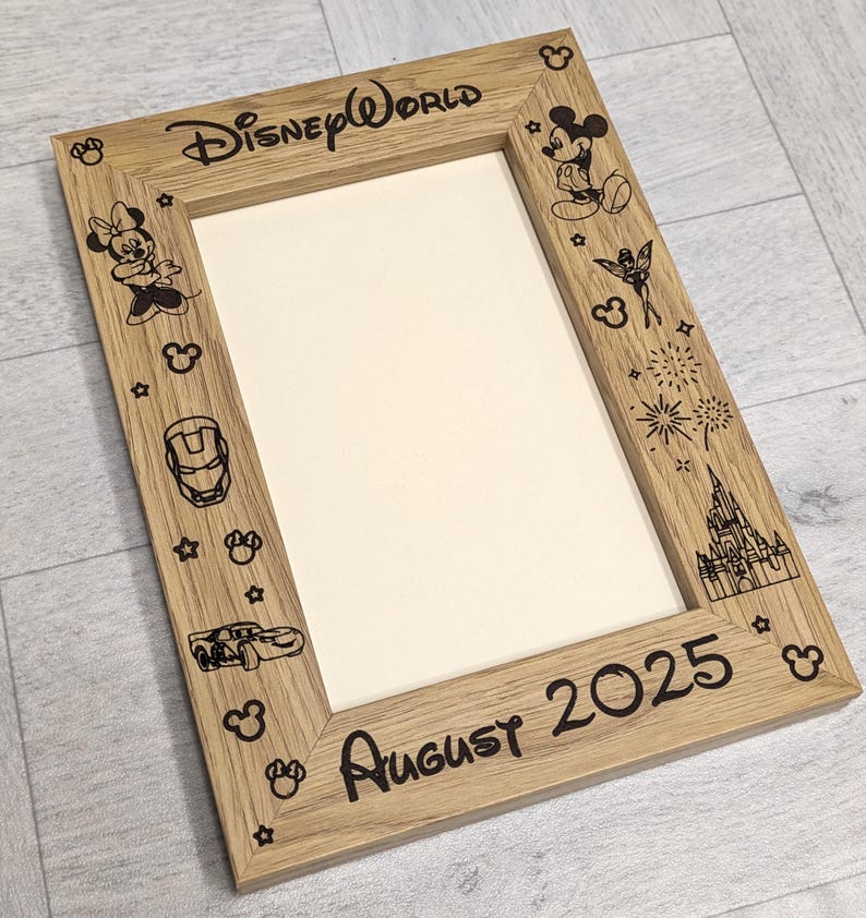 Personalised Disneyland Paris or Disney World Orlando Photo Frame: Engraved Keepsake Gift - Fits 4"x6" or 5"x7" Photo image 15