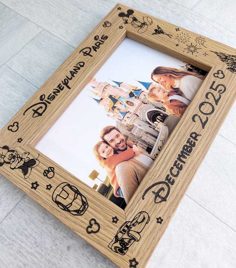 Personalised Disneyland Paris or Disney World Orlando Photo Frame: Engraved Keepsake Gift - Fits 4"x6" or 5"x7" Photo image 11