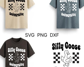 Dumme Gans Universität SVG-Datei für Cricut Dumme Gans PNG Sublimation Design Tier meme Shirt Geschenk für ihre Gans auf dem lockeren niedlichen Ente