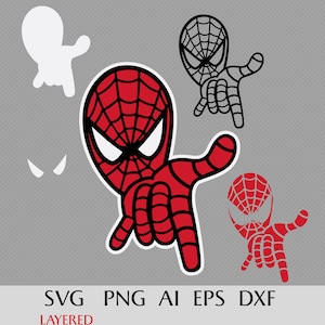 Spiderman SVG layered file for cricut, Spiderman PNG, Spiderman drawing svg, Spider png, layered svg file for cricut
