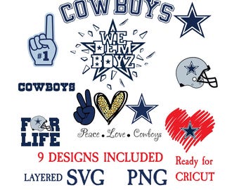 Cowboys SVG Bundle Cricut Dallas football svg Cowboys png sublimation Cowboys png for men Cowboys mens football Number one finger svg