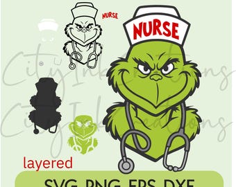 Green Nurse SVG Layered Cut File for Cricut & Silhouette