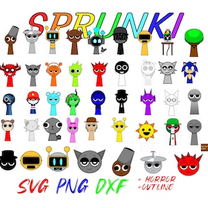 Incredibox Sprunki Svg Bundle Sprunki Outline Coloring Pages Sprunki Shirt design Sprunki Coloring Book Game svg designs Sprunki printable