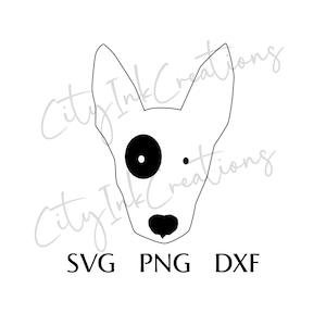 English bullterrier SVG files for Cricut Bullterrier PNG files Bullterrier head outline vector Hand drawn Cartoon dog svg Tshirt design
