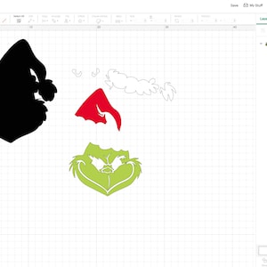 grinch hat svg, Christmas Grinch face SVG layered, santa hat svg, pink santa hat grinch svg, grinch svg layered