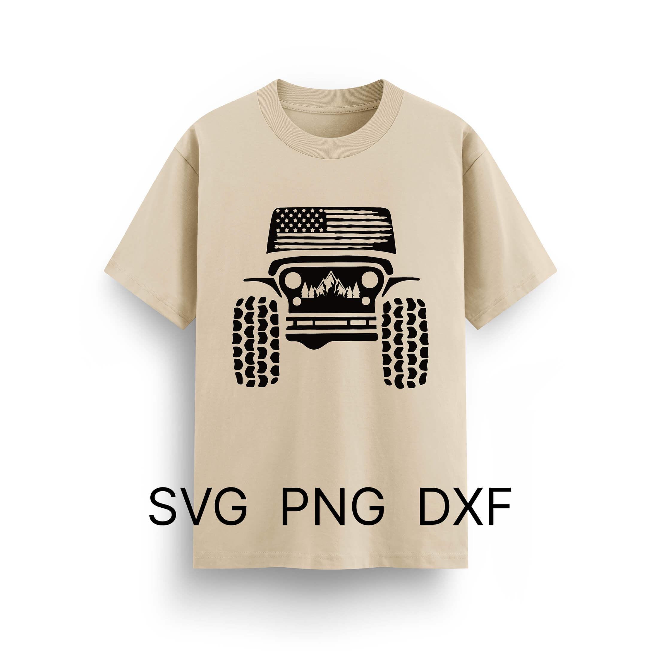【JEEP】Camping Dear Graphic Half T-shirt Men's Vintage-Inspired Jeep Graphic Tee | Men's Tops