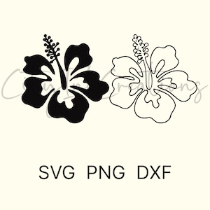 Hibiscus SVG-bestanden voor Cricut Hibiscus overzicht svg hibiscus één regel svg zomerbloem svg Hawaiiaans silhouet Hawaiiaanse bloemen svg