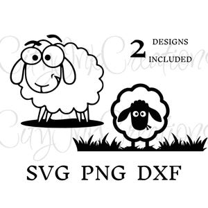 File SVG di pecore carine per Cricut. Illustrazione del contorno di una pecora. Disegni di pecore divertenti in formato SVG. Decorazioni per fattoria. Silhouette di pecora nera. File di taglio di agnello.