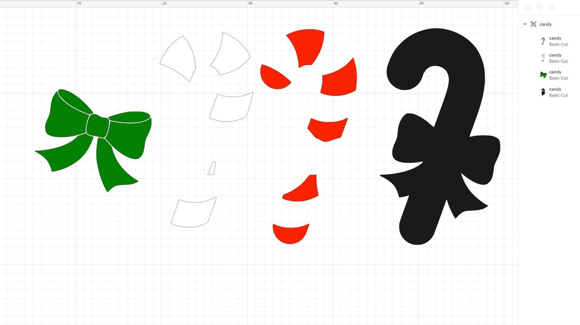 Christmas Candy Cane SVG Layered Cut File for Cricut & Silhouette ...