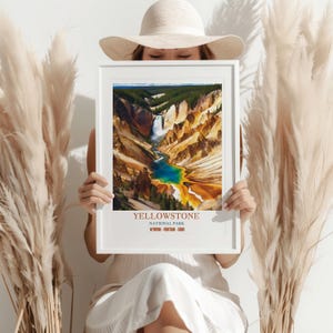 Yellowstone national park poster | Yellowstone illustration | Yellowstone wall art | Yellowstone digital print | National park poster