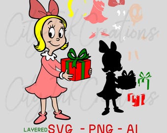 Cindy Lou who SVG layered file for Cricut Christmas ornament Christmas svg