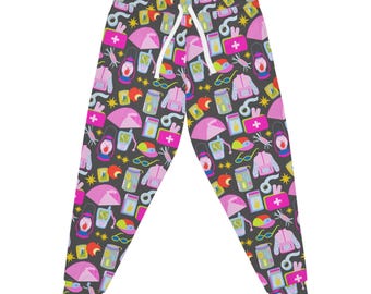 10 Essentials Athletic Joggers — Outdoors Camping Pattern All-Over Print
