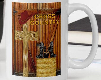 Country Loves Christ-Uplifting Mug-Christian Coffee Cup-Christian Gift-Religious Mug-Jesus Mug-Believers in Christ-Ceramic-With Handle