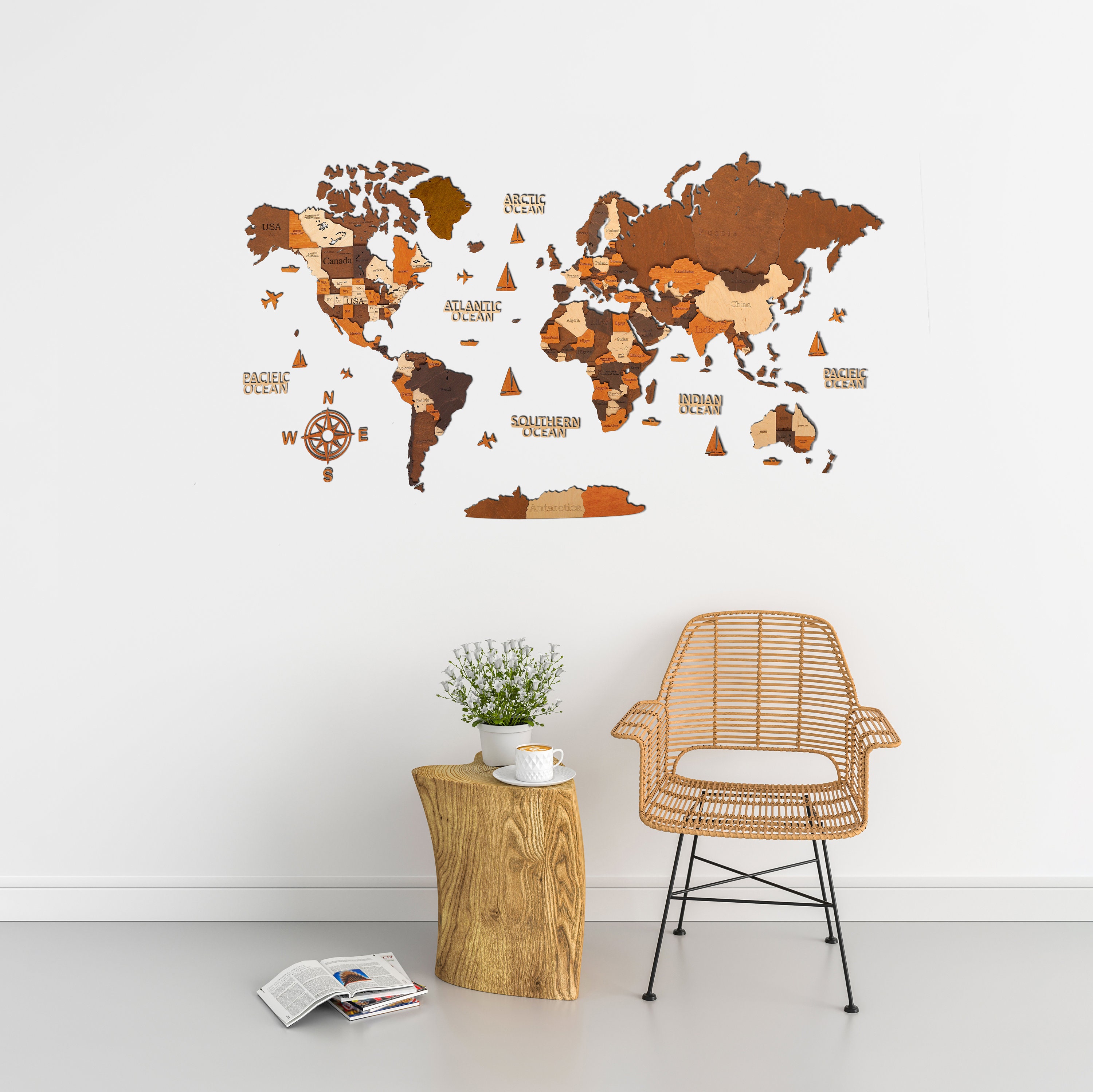 Wooden World Map Large Wall World Map Puzzle Push Pin World Etsy