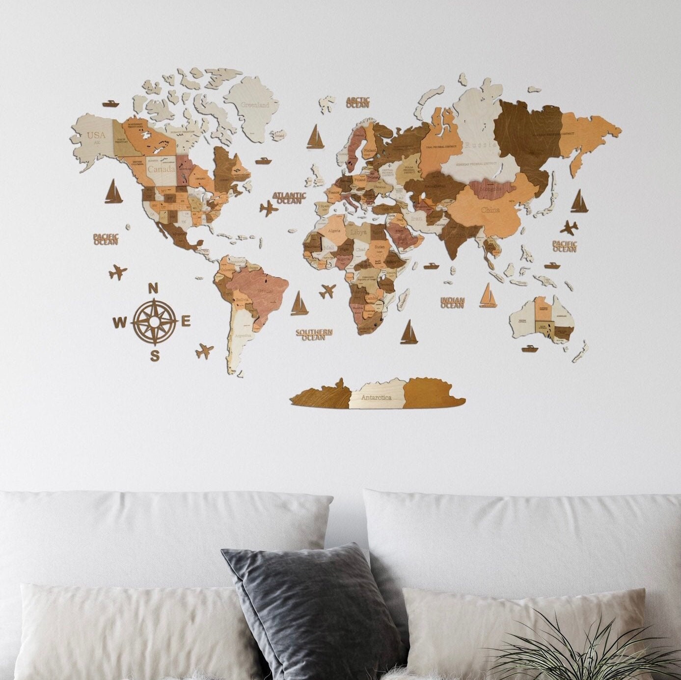 3D LED WOODEN WORLD MAP SKY – WoodLeo