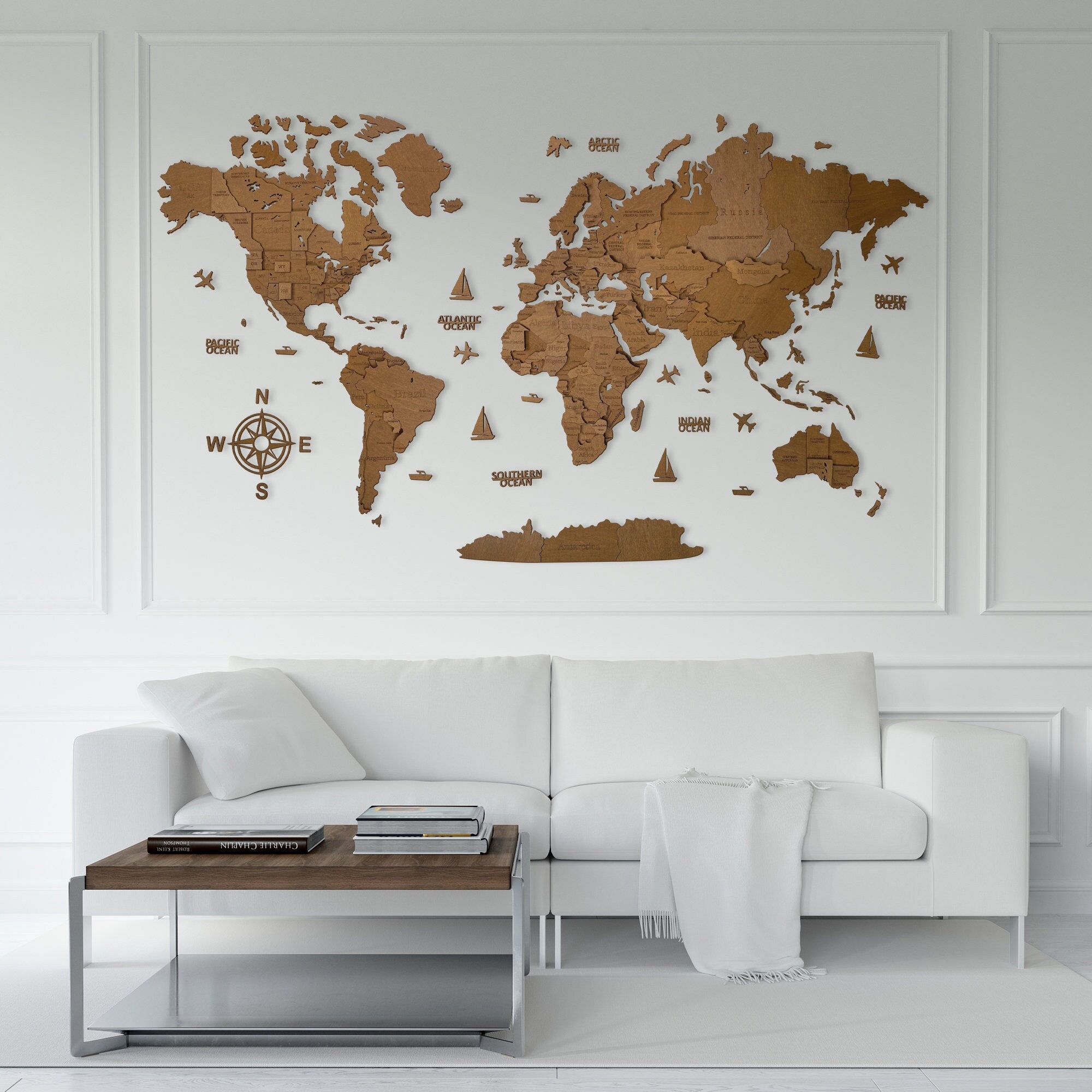 3D WOODEN WORLD WALL MAP SKY – WoodLeo
