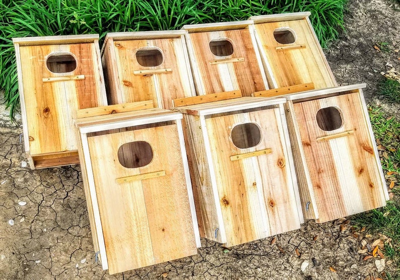 7 x Handcrafted Cedar Wood Duck Nesting Boxes Merganser Bird Etsy