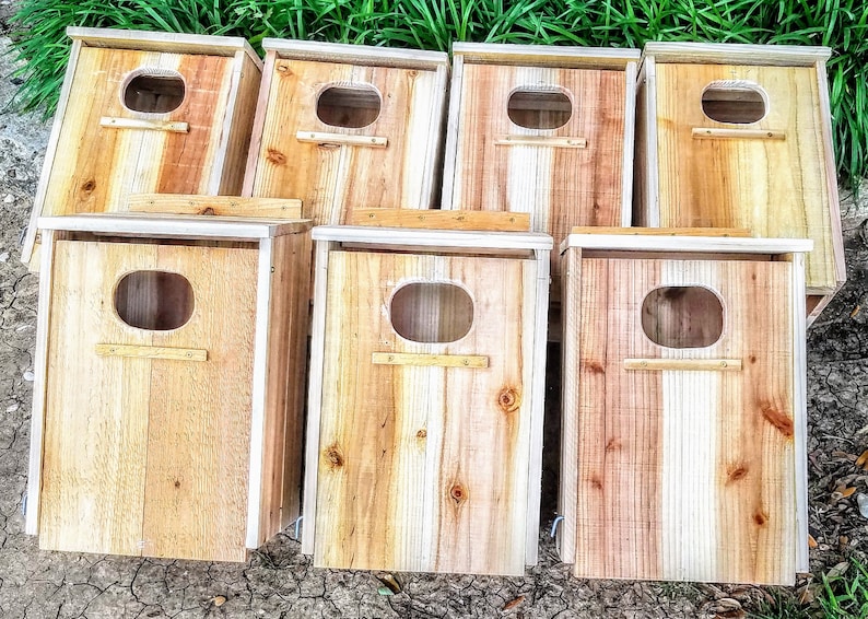 Bundle Wood Duck Nesting Boxes Handcrafted Cedar Birdhouse Etsy