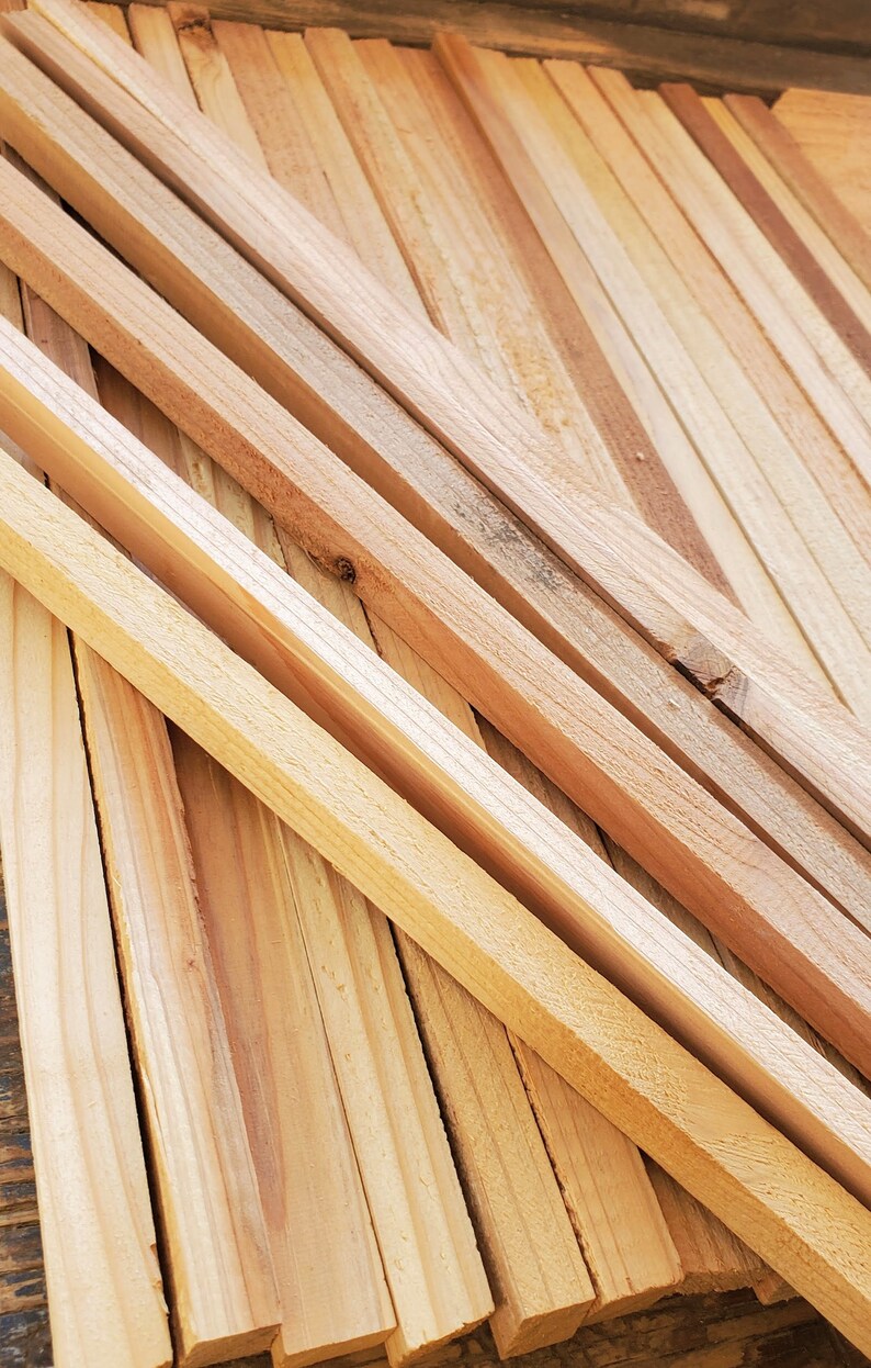 25 Scrap Cedar Wood Strip Pieces Craft Wood Project Pack - Etsy