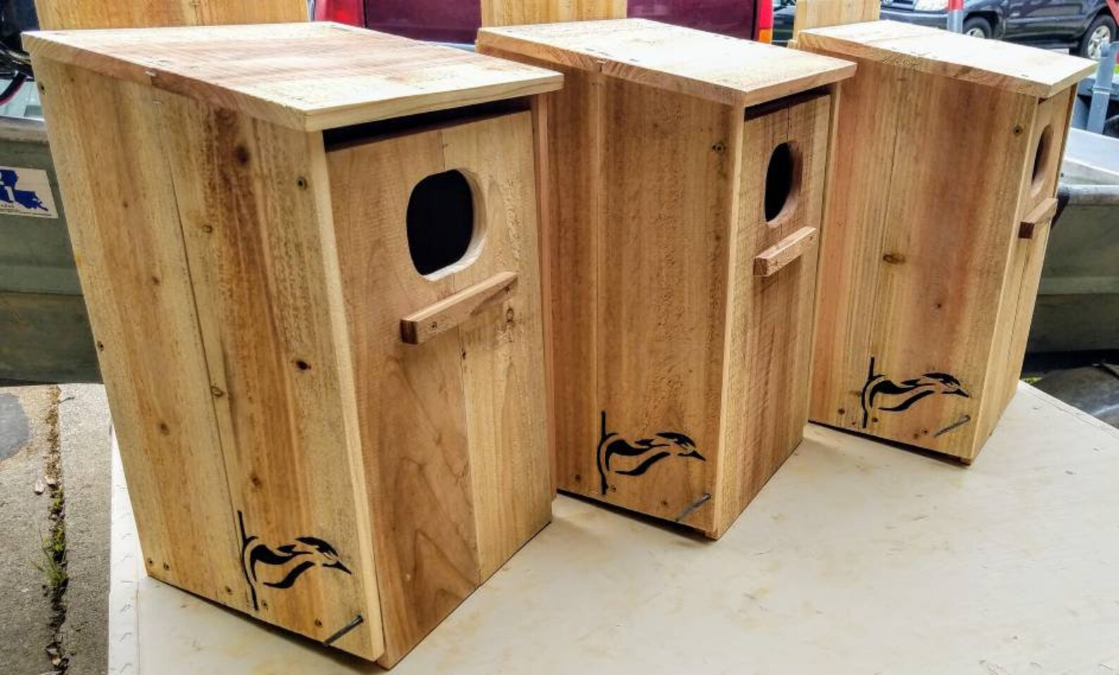 Set of 3 Wood Duck Nesting Boxes Natural Cedar Duck Bird Etsy.de