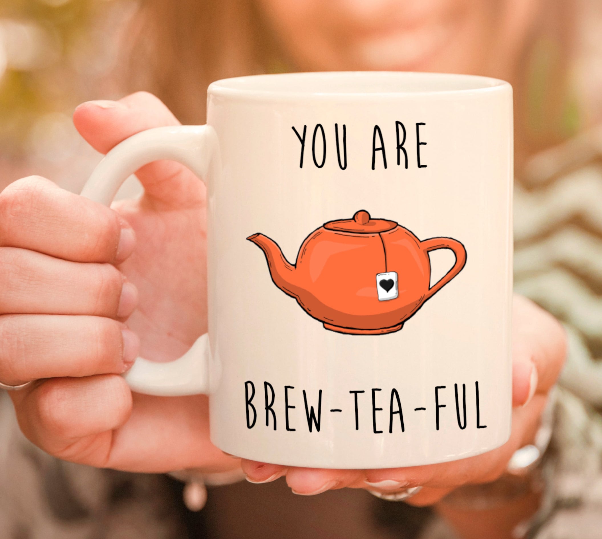 You Are Brewteaful Mug. Funny Tea Mug. Illustrated Tea Cup. Etsy