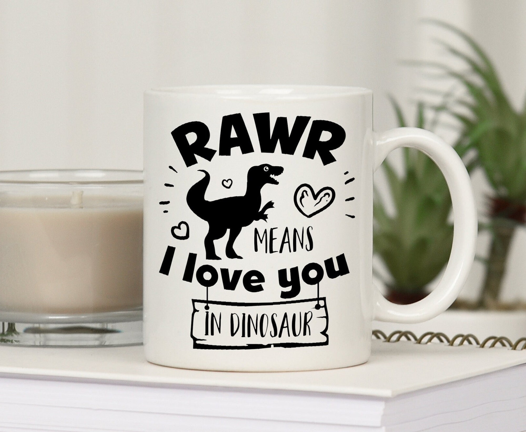 Discover Rawr means I Love You in Dinosaur Mug