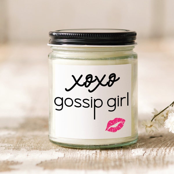 Xoxo Gossip Girl Candle. Housewarming Scented Candle. TV Show Candles. Vegan Soy Coconut Wax Gift