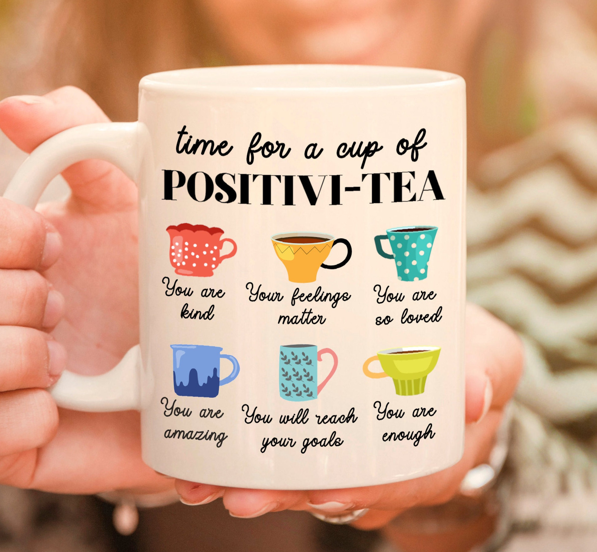 Time for a Cup of Positivi-tea Mug. Positive Mindset Gift, Motivational Mug.  Self Affirmation Tea Cup -  Canada