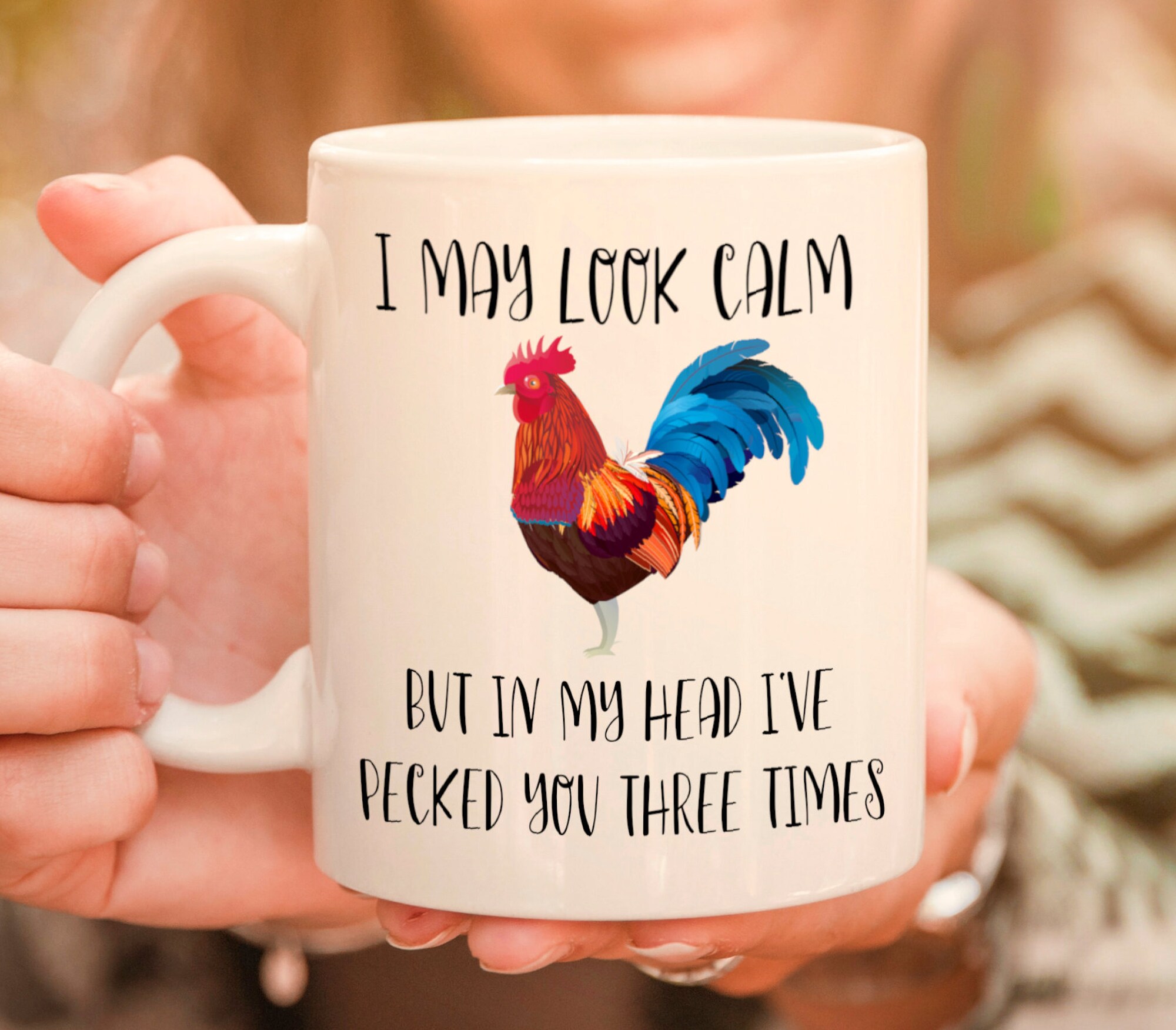 Discover I May Look Calm Rooster Coffee Mug