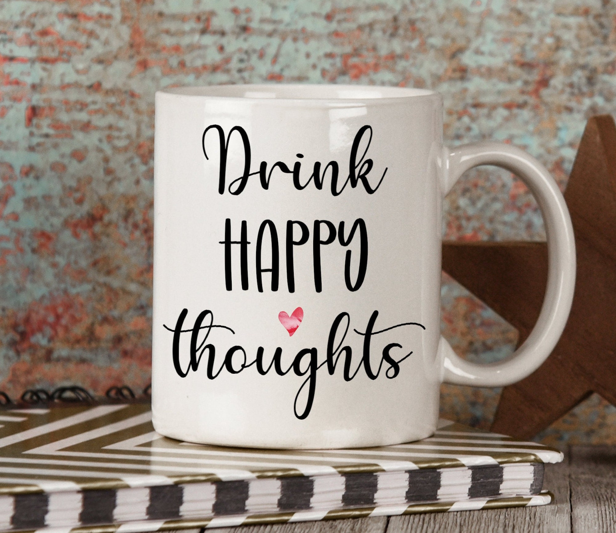 Discover Drink Happy Thoughts Mug