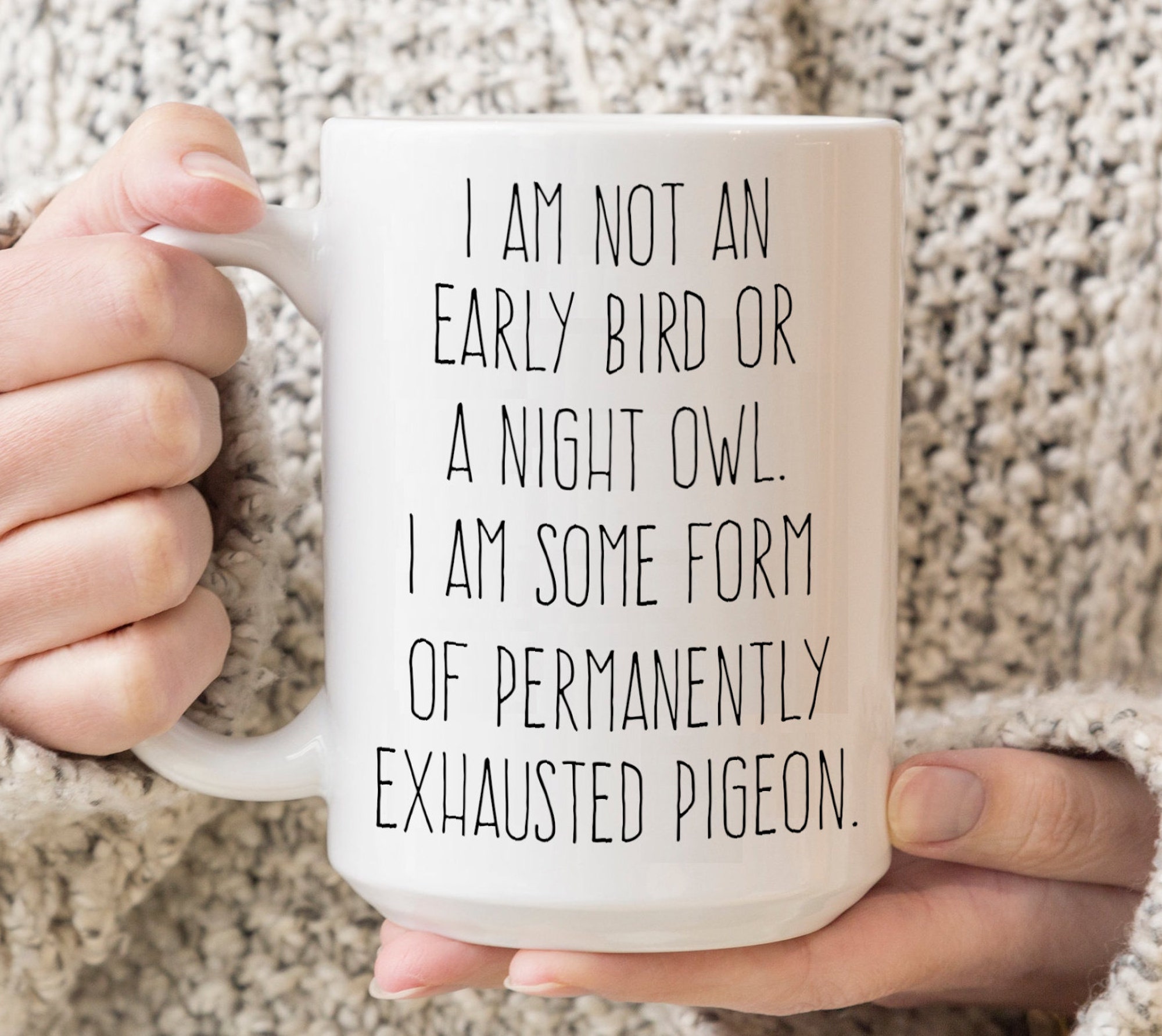 Discover Permanently Exhausted Pigeon Mug