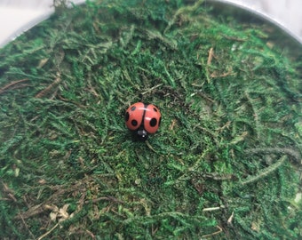 Miniature lady bug, glass lady bug, fairy garden decor, terrarium decoration, handmade to order