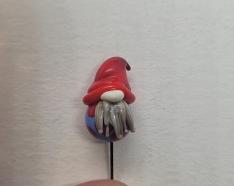 Small garden gnome, handmade colorful gnome, glass gnome, fairy garden bead, plant accessory, glass decoration, MTO