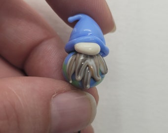 Small garden gnome, handmade colorful gnome, glass gnome, fairy garden bead, plant accessory, glass decoration, MTO