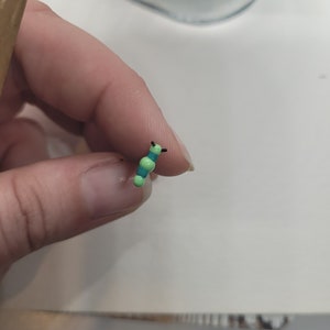 Fairy garden accessories, miniature glass caterpillar, tiny glass caterpillar, dollhouse miniature, fairy garden miniature