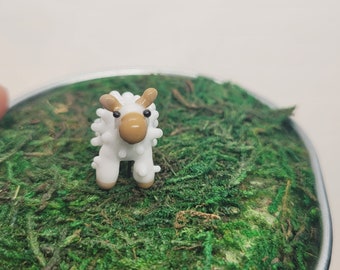 Fairy garden accessory, Miniature glass sheep, tiny garden, fairy garden supply, terrarium accessories, MTO