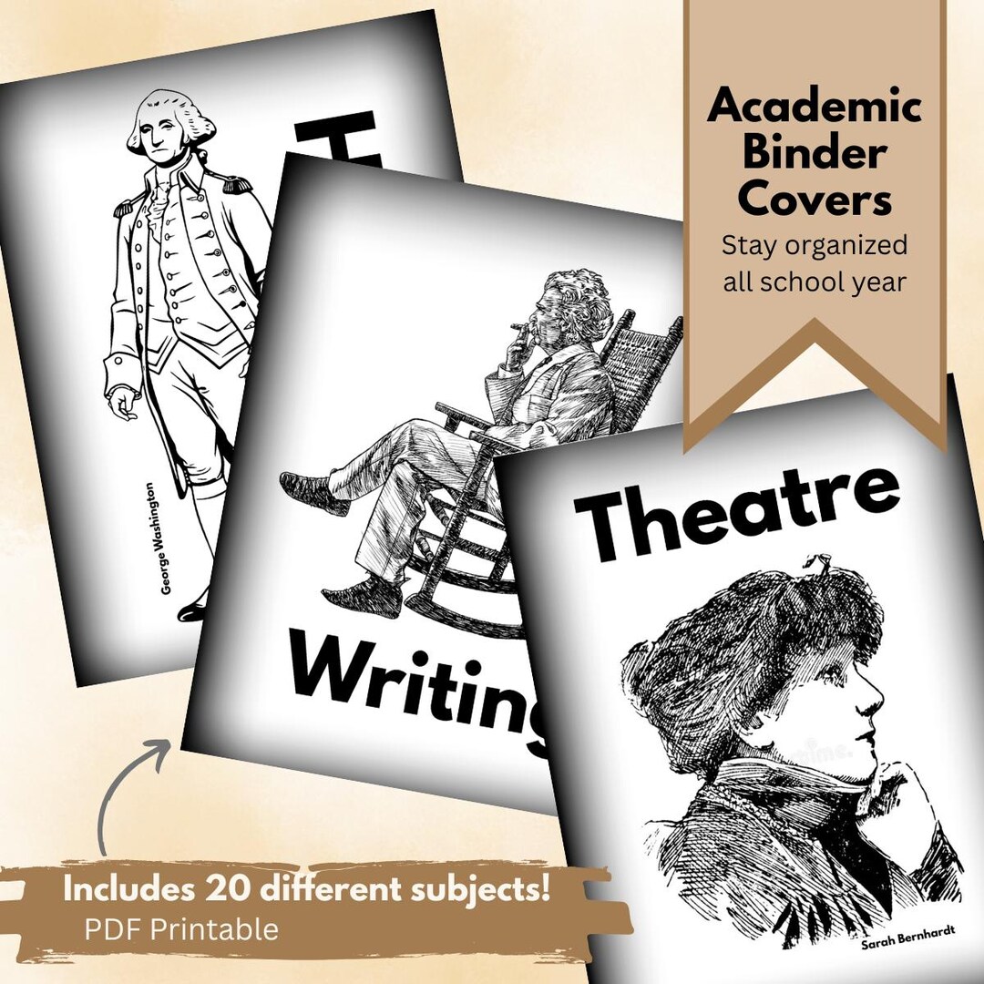 Academic Binder Covers Printable | School Subjects | Homeschool ...